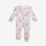 Roberta Picot Footie Ruffled Zippered One Piece