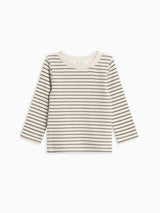 KENDI Rory Ribbed Long Sleeve Top Olive Stripe