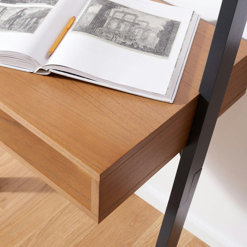 Kamy 2 Shelf Leaning Desk