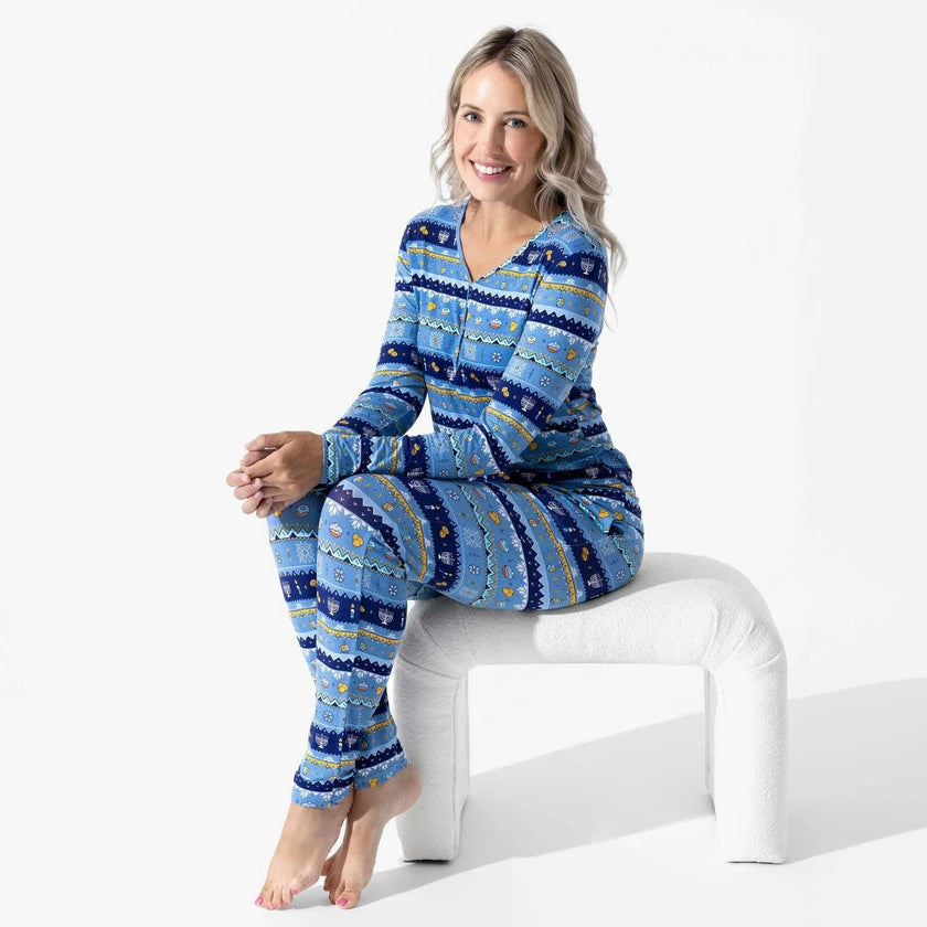 Hanukkah Fair Isle Bamboo Women's Pajama Set
