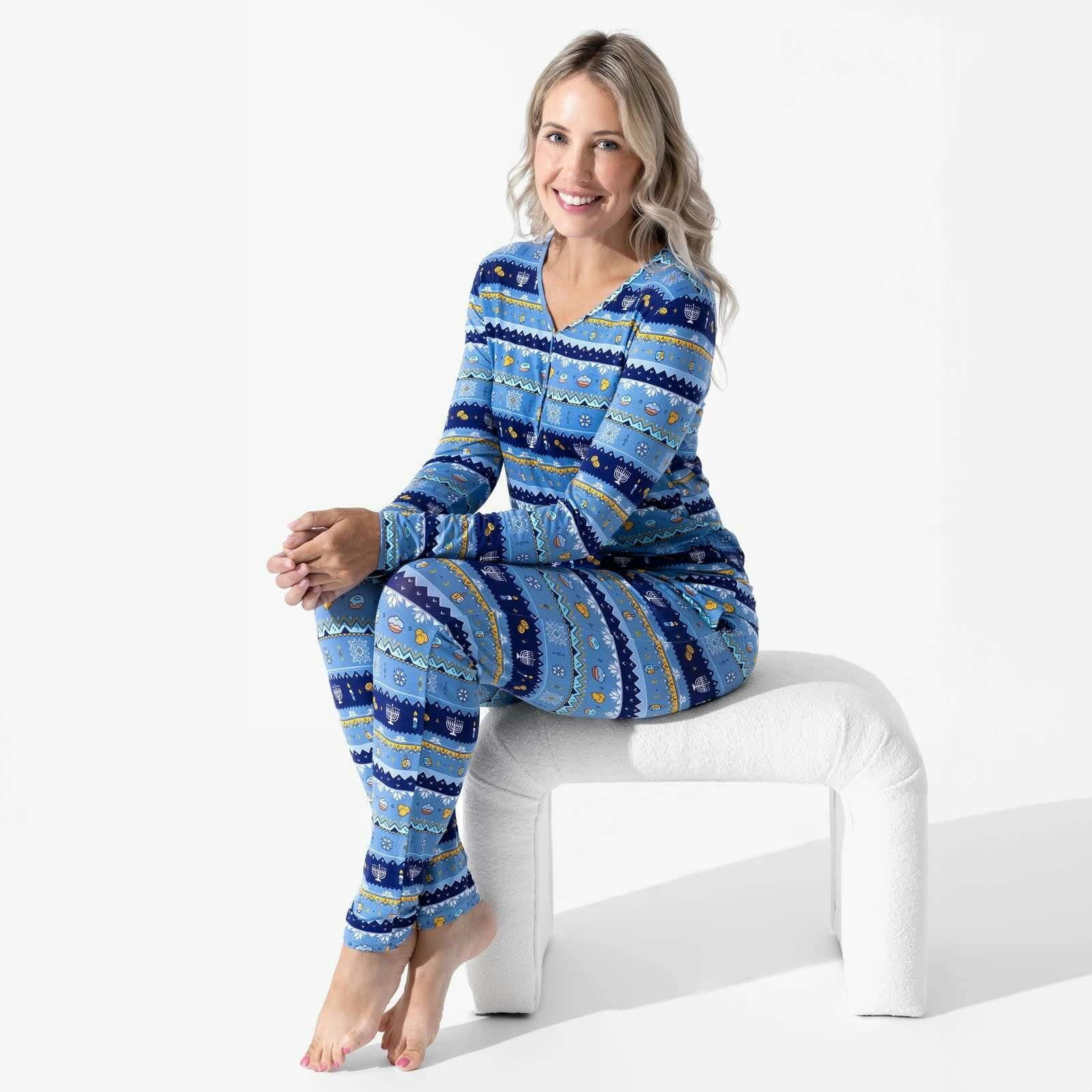 Hanukkah Fair Isle Bamboo Women's Pajama Set