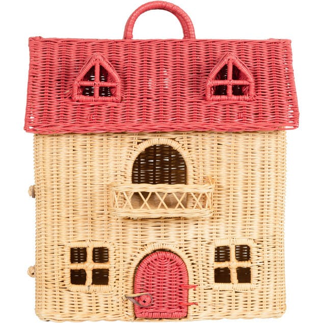 Amy Handcrafted Rattan Dollhouse Tote With Top Handle - Wicker