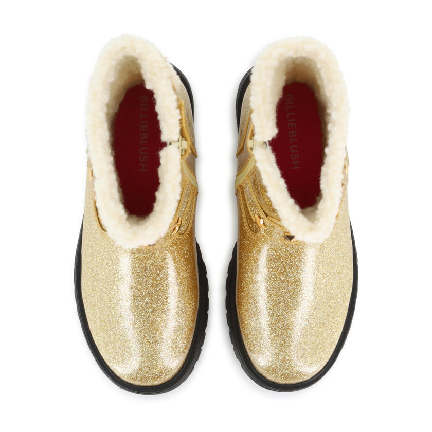 Gold Glitter Heart Boots
