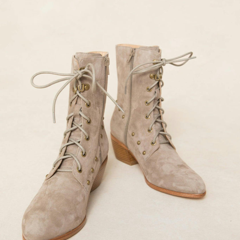 Darcy Lace Up Studded Boot