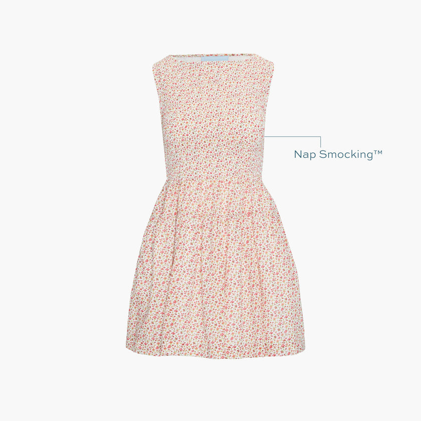The Cosima Mini Nap Dress - Ivory Geo Ditsy