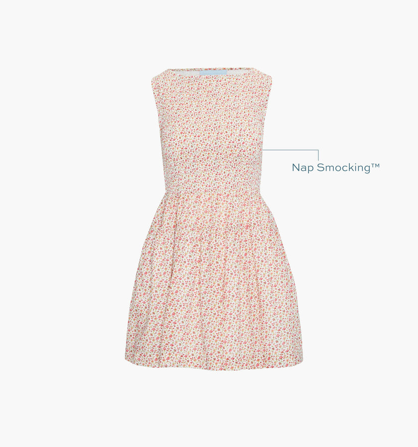 The Cosima Mini Nap Dress - Ivory Geo Ditsy