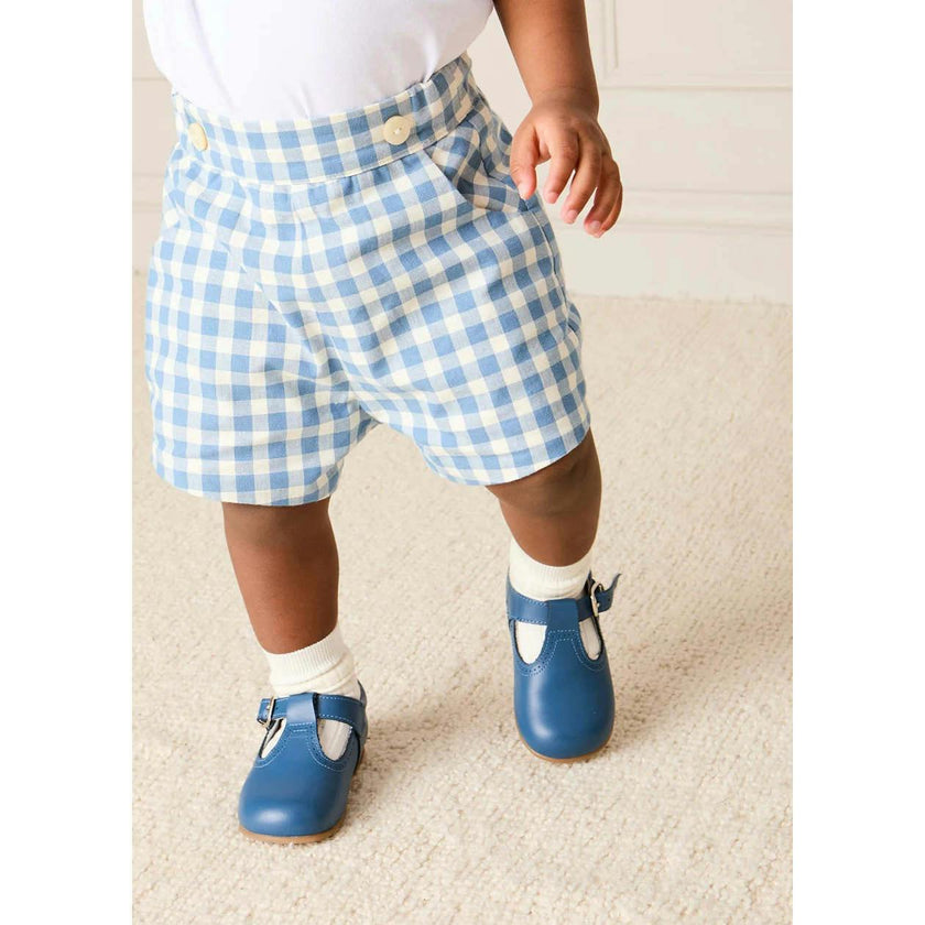 Darby Gingham Button Detail Bloomers in Blue (3mths-3yrs)