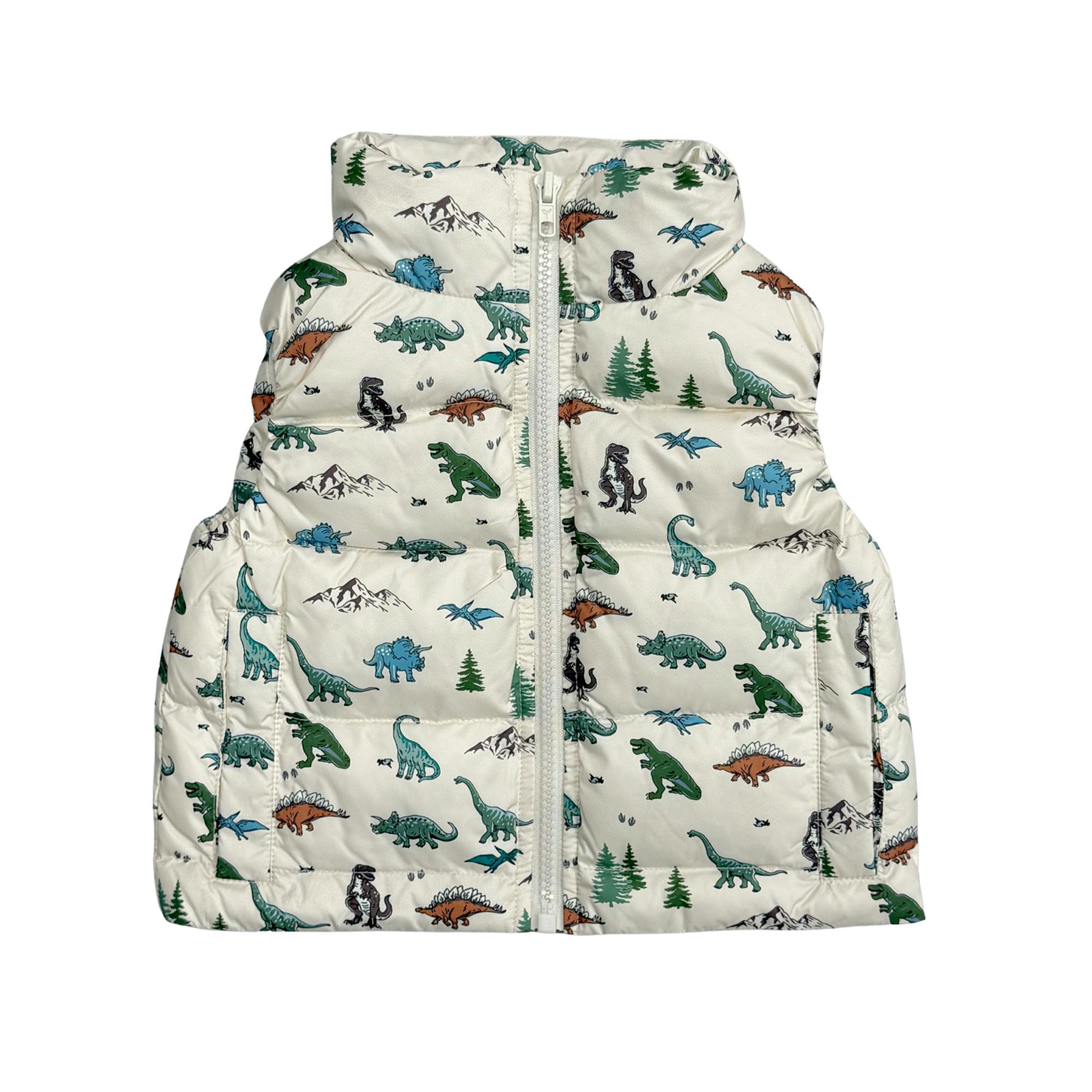 Kids Puffer Vest in Dino Land