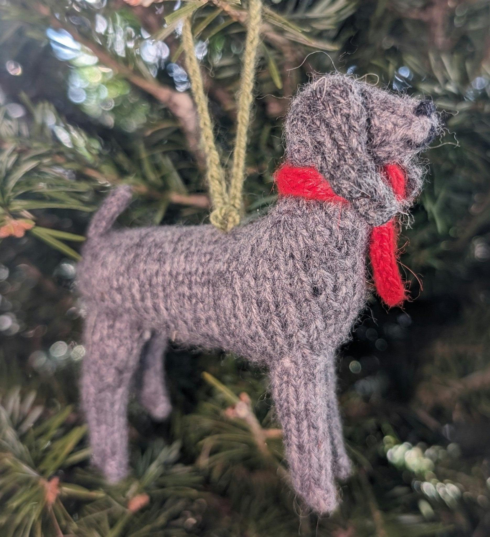 Weimaraner Dog Hand Knit Christmas Ornament Arcadia Home