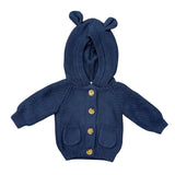 Knit Hoodie in Navy