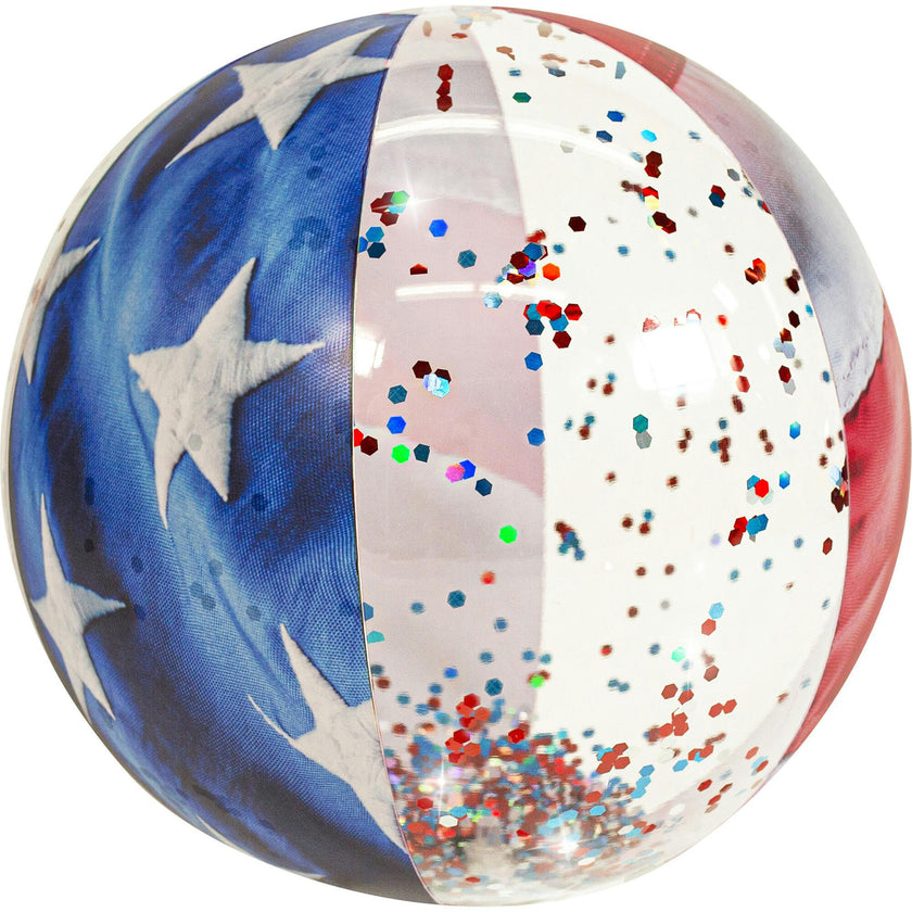 Stars & Stripes 19" Jumbo Beach Ball with Glitter