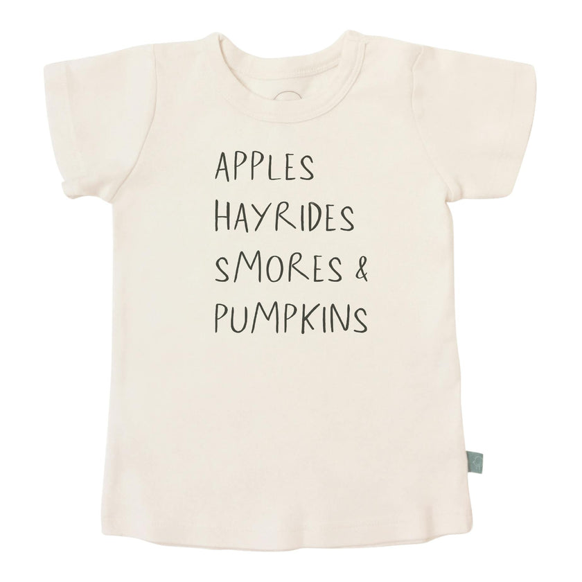 graphic tee | apples hayrides smores