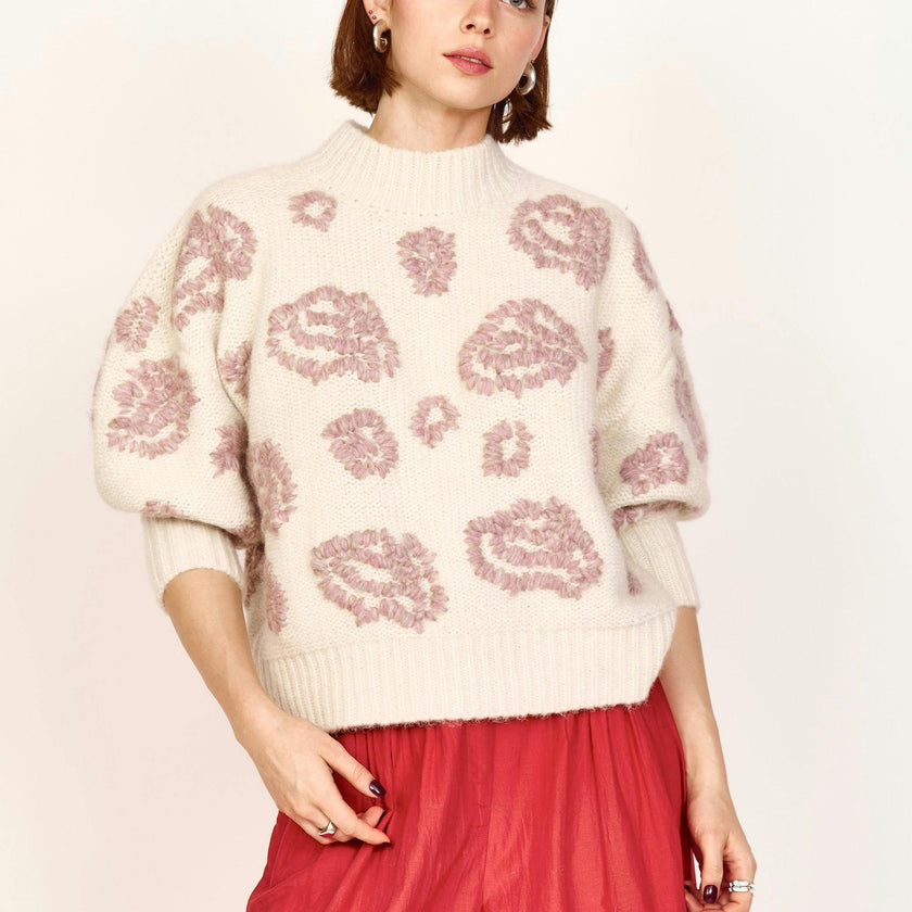 Cusco Waterlily Pullover in Ivory/Fawn