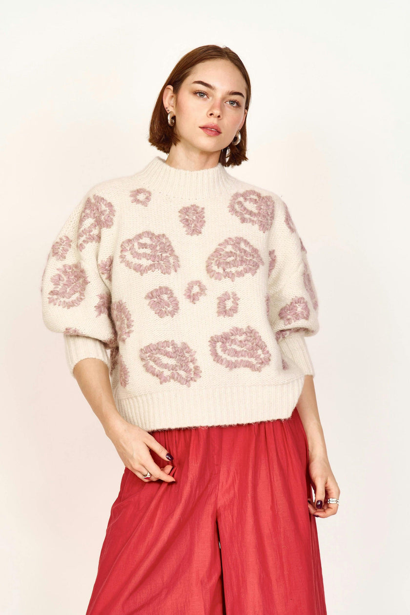 Cusco Waterlily Pullover in Ivory/Fawn