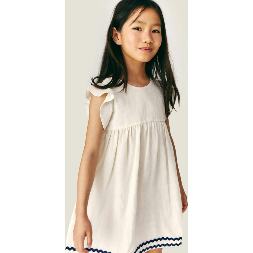 Mipounet SS26 Isaline Linen, Dress Ecru