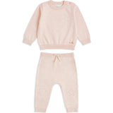 Pointelle Heart Crawler Set - Pink