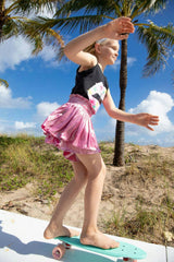 Metallic Ruffle Skort