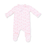 Ballet Shoes Ribbon Stripe - Kimono Ruffle Snap Footie