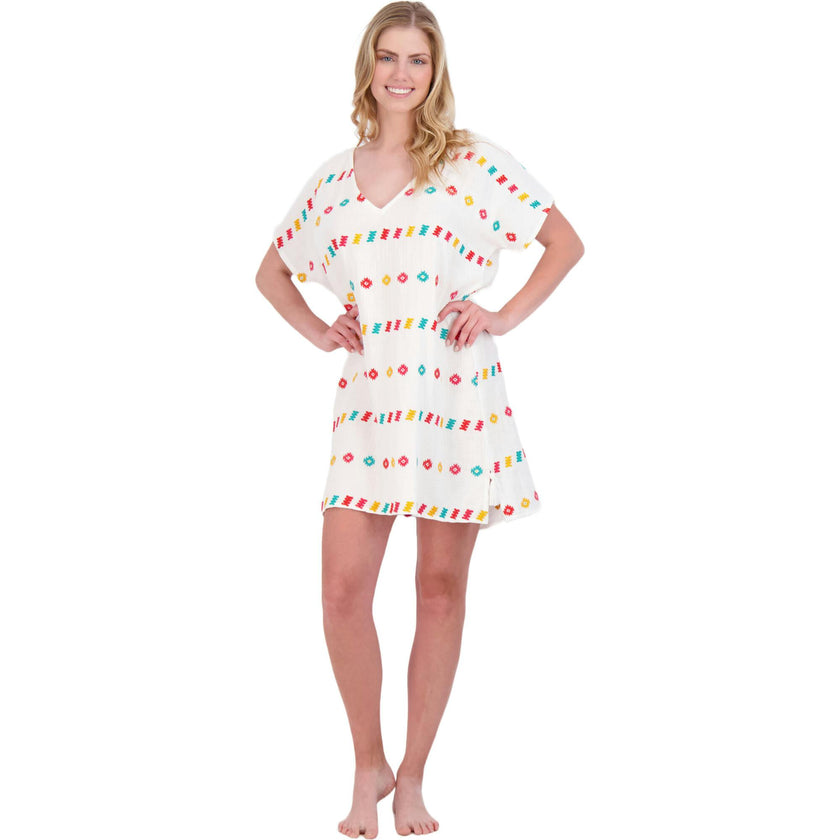 Women's Capucine Mini Caftan Embroidered Dress