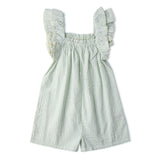 Organic Flutter Jumpsuit - Basil Stripes