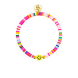 Vinyl Disc Bracelet With Smiley Charm