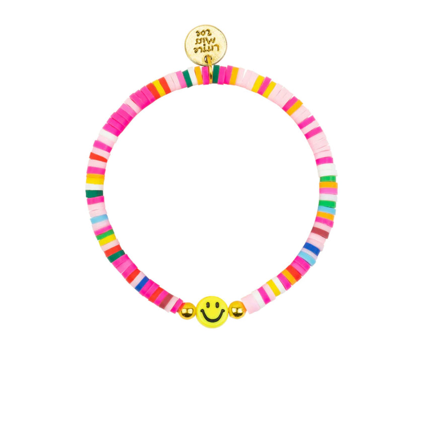 Vinyl Disc Bracelet With Smiley Charm