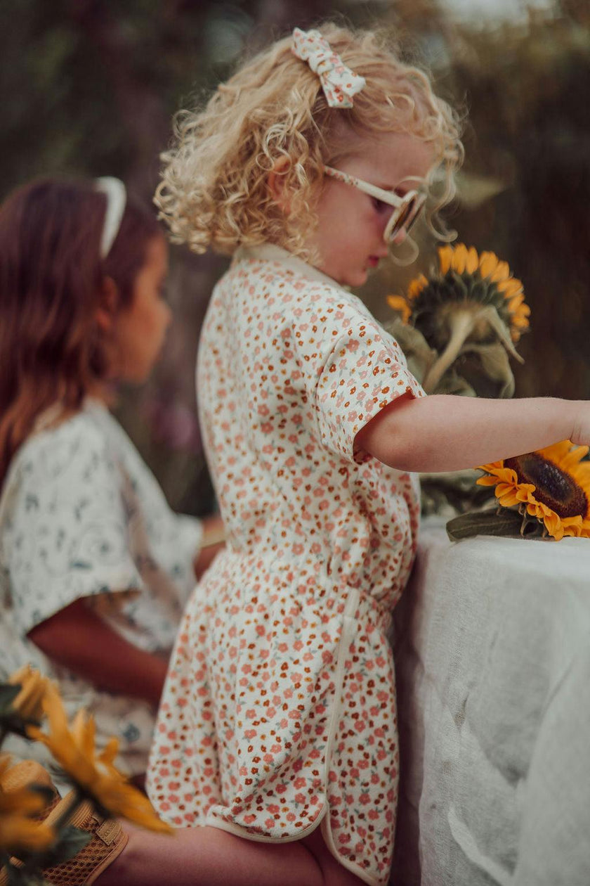 Retro Shorts | Organic Cotton Terry - Sunset Meadow