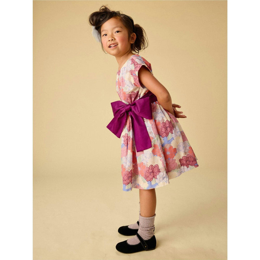 Organdy Sash Dress, Gold