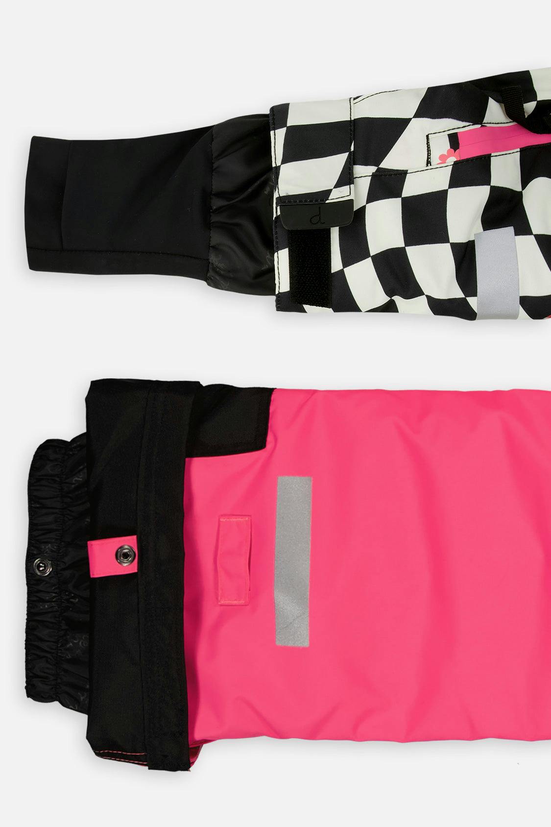 Two Piece Teknik Snowsuit Bright Pink And Checkered