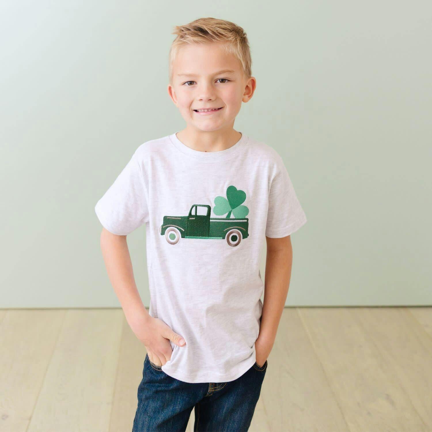 Shamrock Truck Patch St. Patrick's Day Short Sleeve T-Shirt