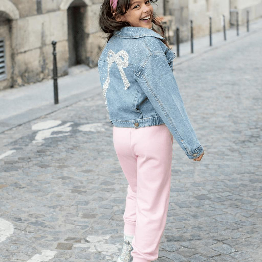 Crystal Bow Denim Jacket