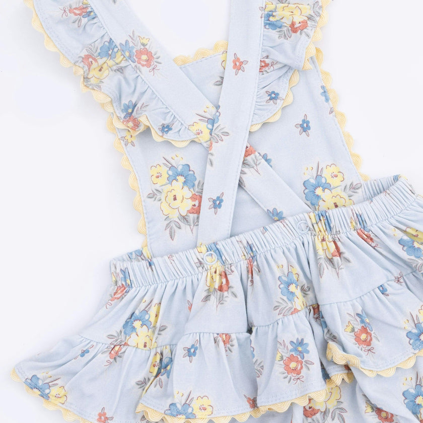 Country Stitch Floral - Ric Rac Ruffle Sunsuit