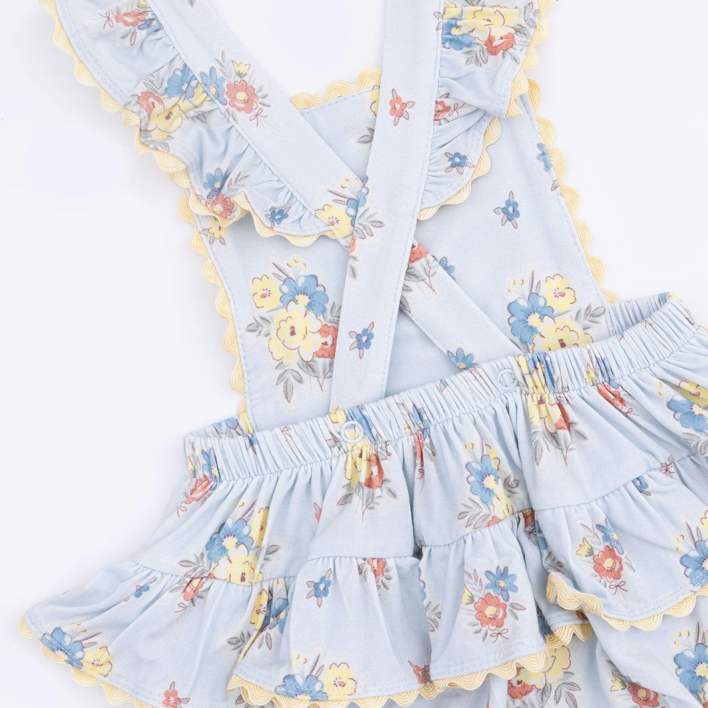 Country Stitch Floral - Ric Rac Ruffle Sunsuit