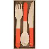 Tomato Red Wooden Cutlery Set