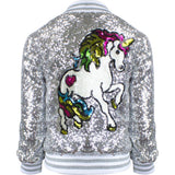 Girls Unicorn Sequin Bomber