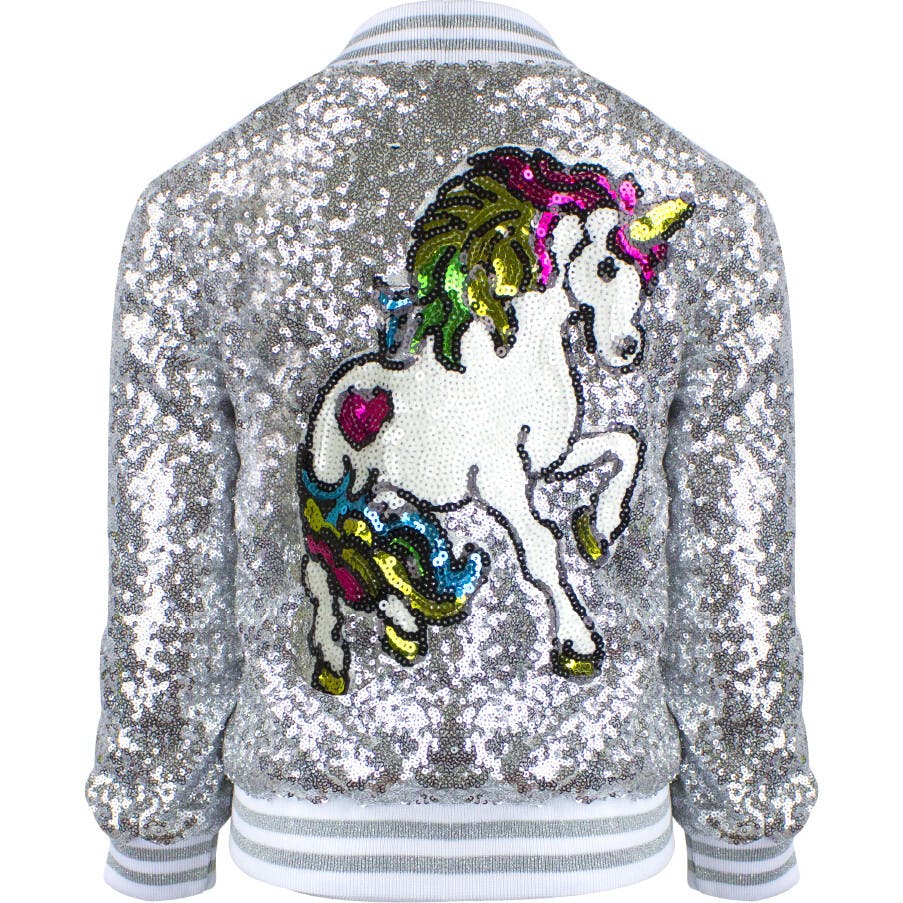 Girls Unicorn Sequin Bomber