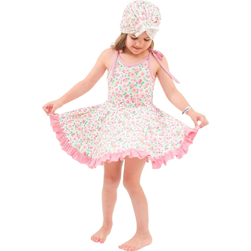 Ditzy Floral Tie Strap Twirl Dress