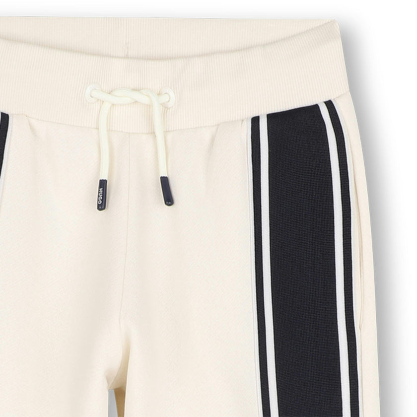 Cream Striped Jogging Pants
