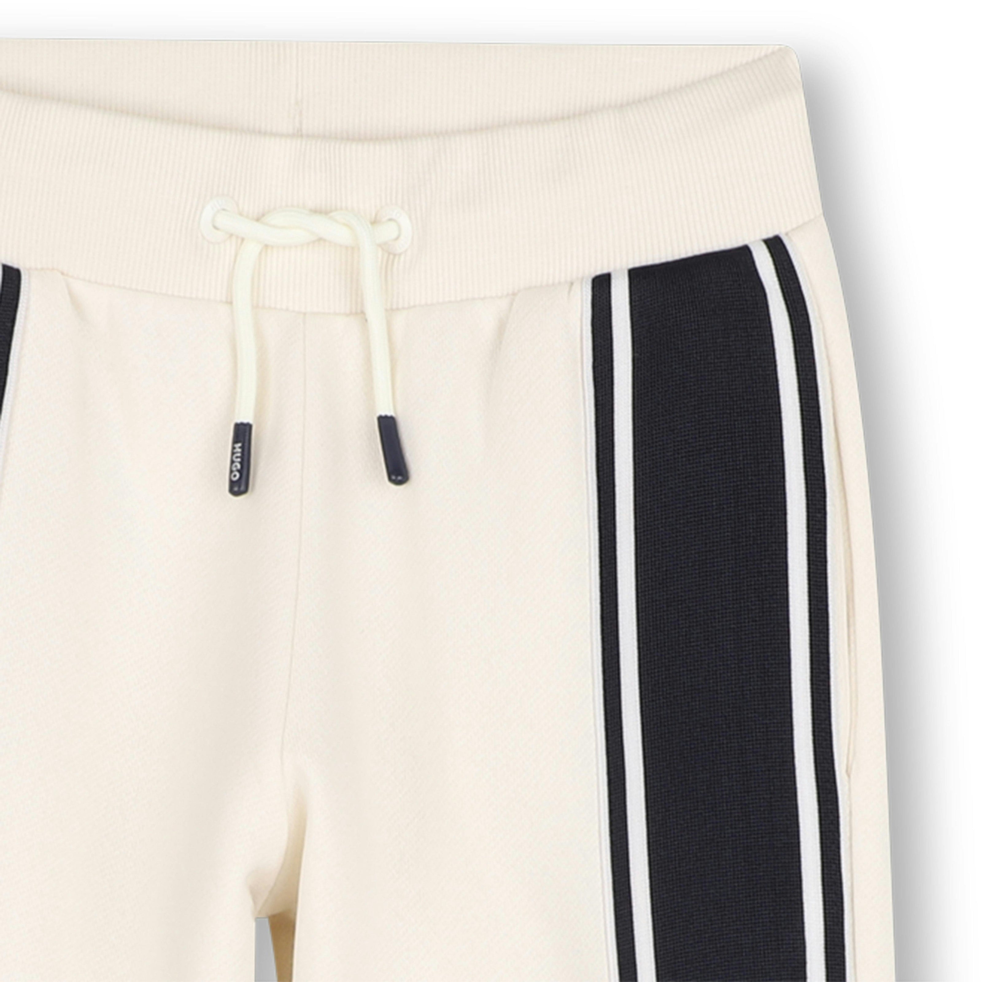 Cream Striped Jogging Pants
