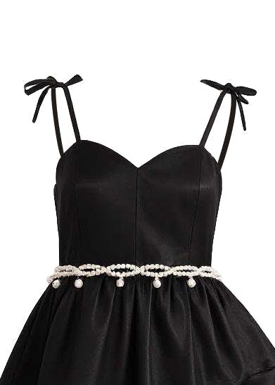 Black Elowen Asymmetrical Sweetheart Dress