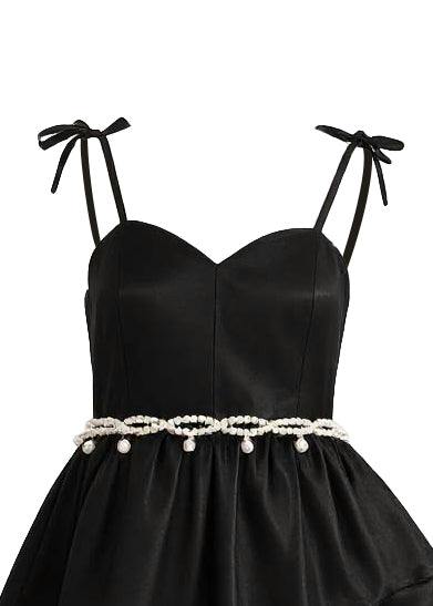 Black Elowen Asymmetrical Sweetheart Dress