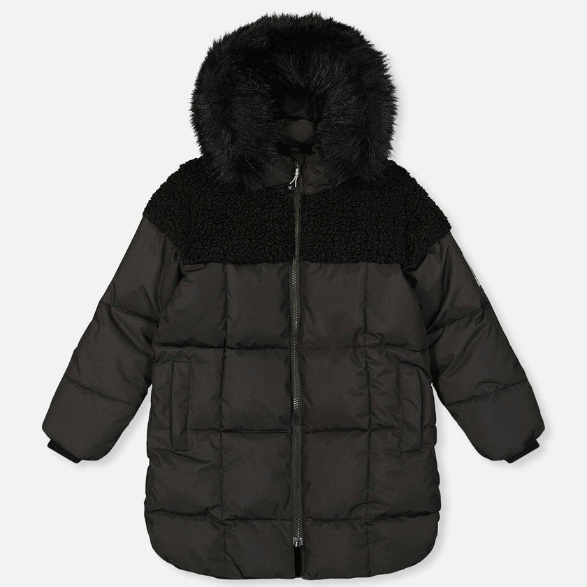 Long Winter Puffer Coat Black