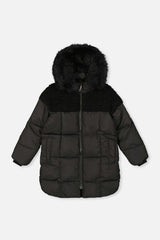 Long Winter Puffer Coat Black