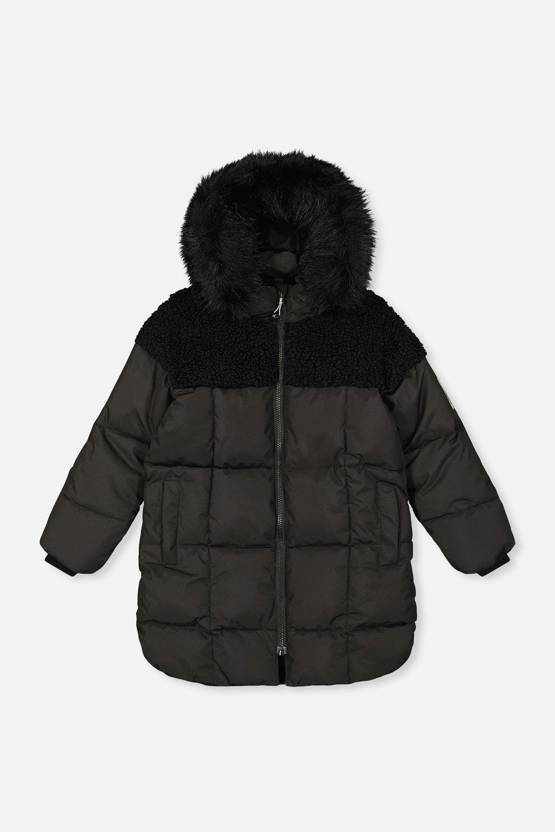 Long Winter Puffer Coat Black