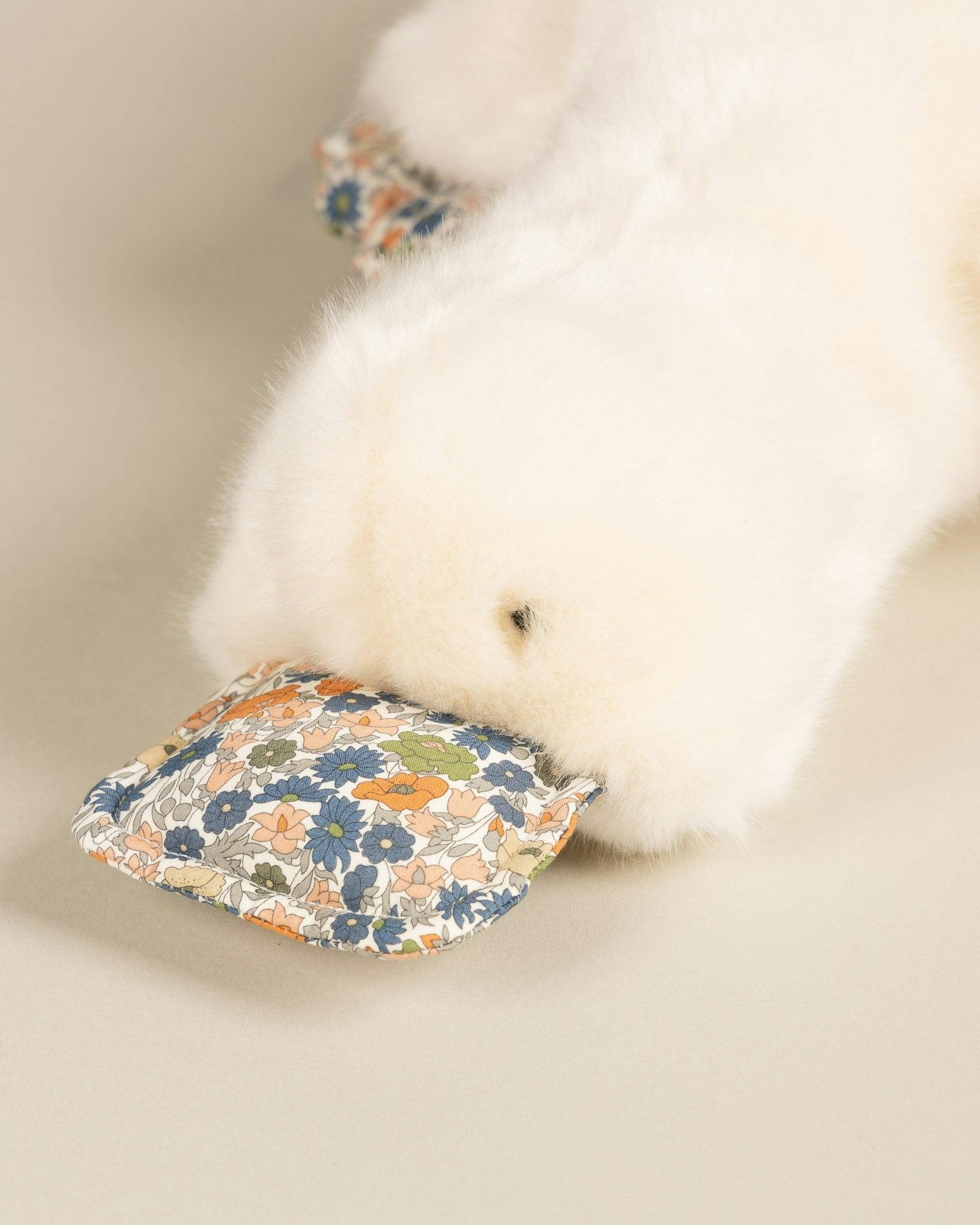 Aglae the Duck - Beige, Liberty Print | Pamplemousse Peluches