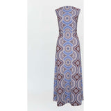 The Sloane Dress - Brown Cobalt Medallion