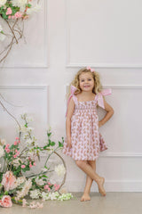 Pink Chocolate Bunny Smocked  Dress