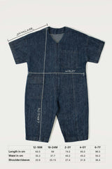 Kids Rae Embroidered Denim Boilersuit