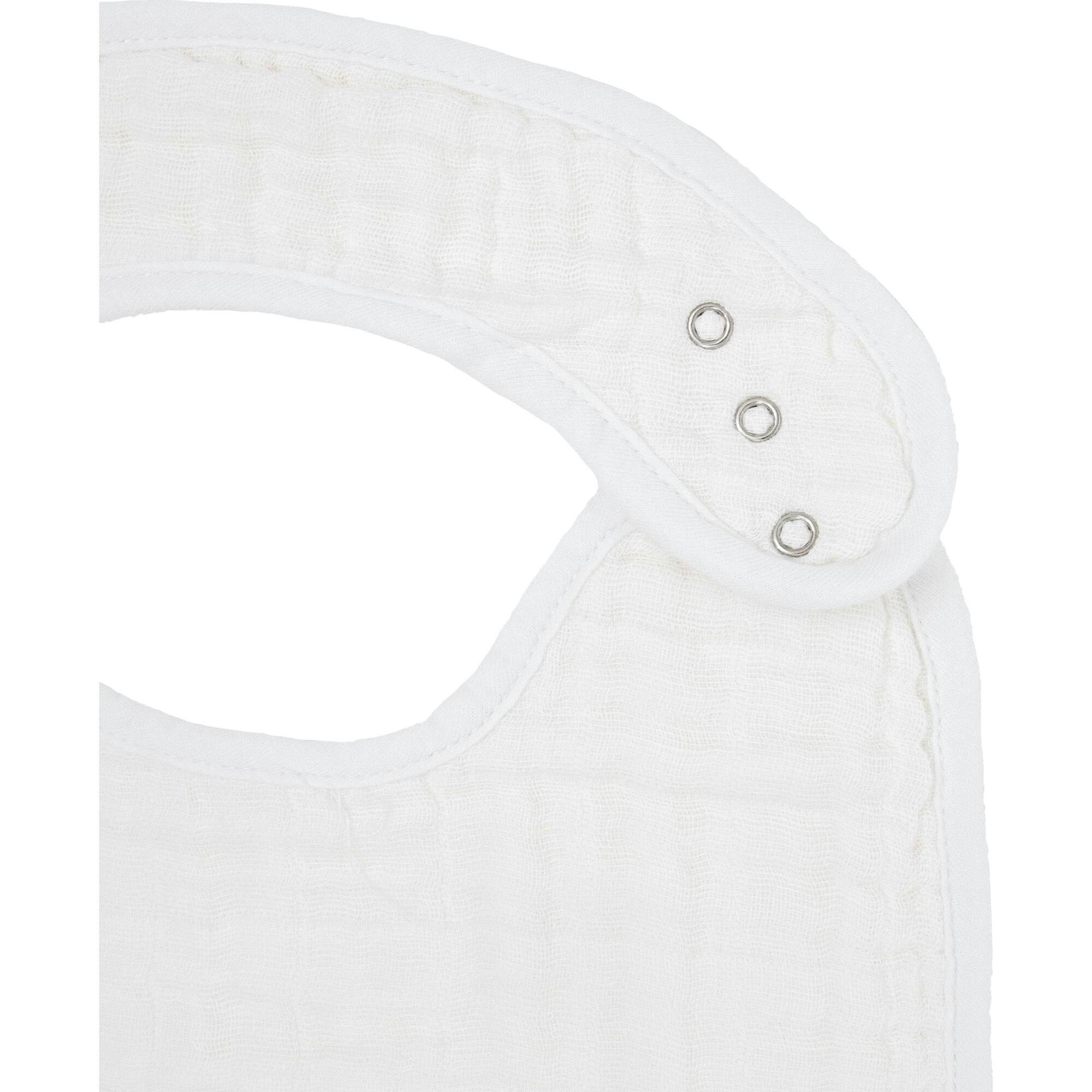 Cotton Muslin Classic Bib 3 Pack - White