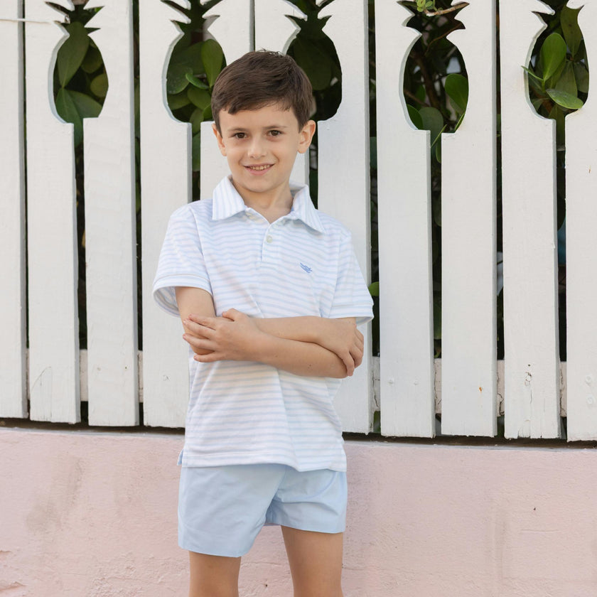 Carter Polo in Bailey's Bay Blue Stripe